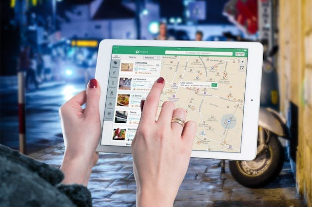 Carte Google Maps sur tablette apple